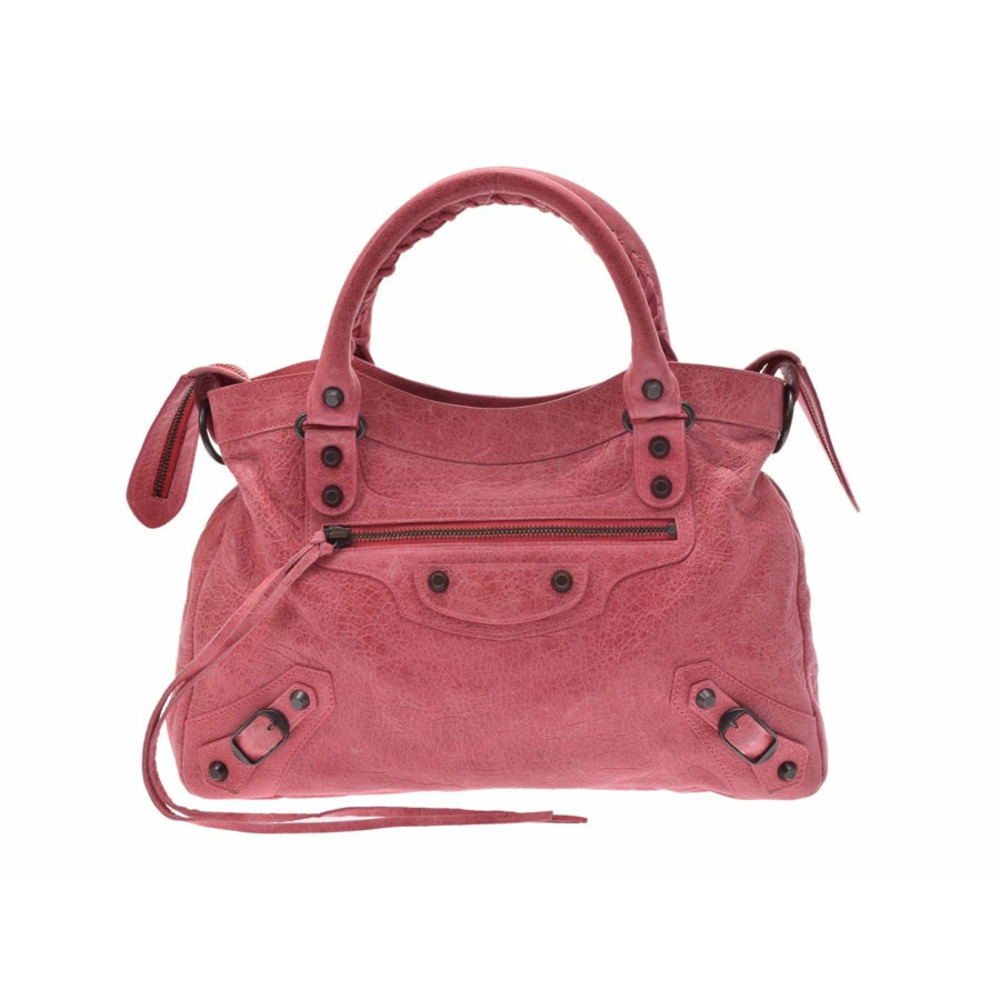 Balenciaga The Town lambskin pink bag strap